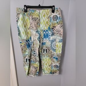 Chico's Colorful Patterned Women's Capri Pants Size 2